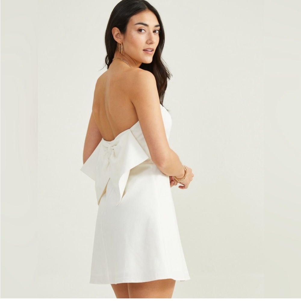 Altard State Women’s White Lilia Strapless Bow Dress NWT